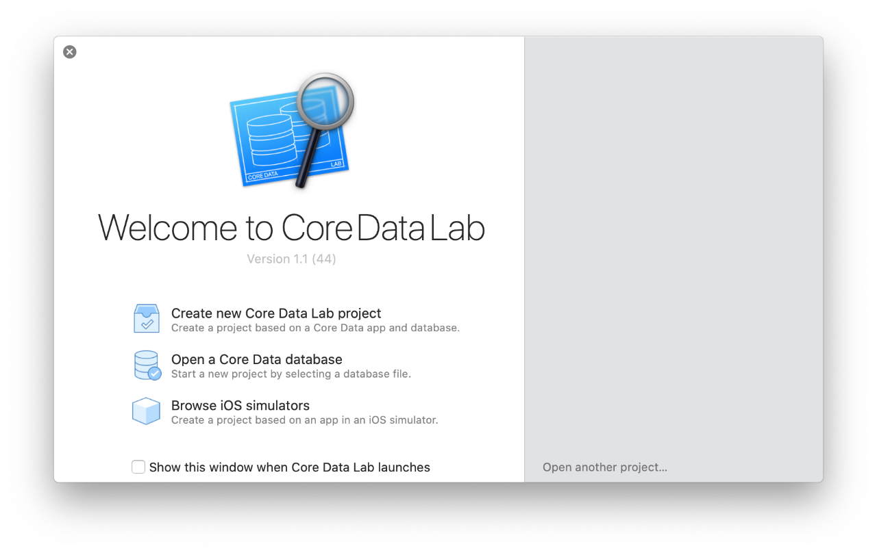 CoreDataLab intro screen